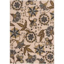 Meticulously Woven Contemporary Ivory Floral Rhododendron Rug (2'2 x 3') Surya Accent Rugs