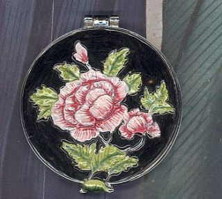 pink rose compact mirror by susanna freud