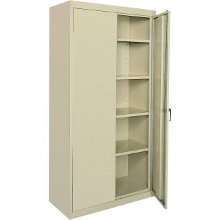 Sandusky Lee Commercial Grade All Welded Steel Cabinet — 36in.W x 18in.D x 78in.H, Putty, Model# CA41361878-07  Storage Cabinets