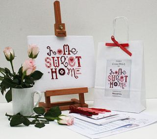 'home sweet home' cross stitch kit by stitchkits