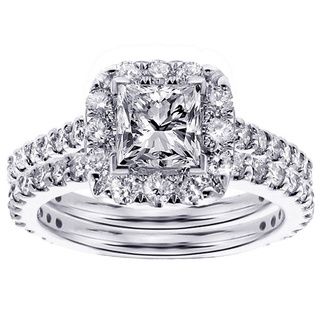 14k/18k Gold or Platinum 2 1/2ct TDW Clarity Enhanced Diamond Bridal Ring Set (F G, SI1 SI2) Bridal Sets