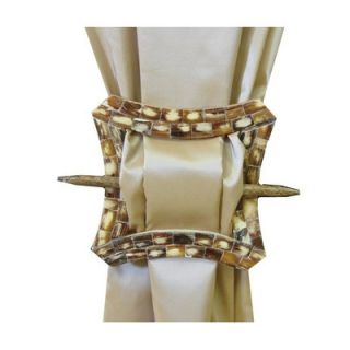EuropaTex Curved Square Brooch Curtain Tieback in Cream Gold
