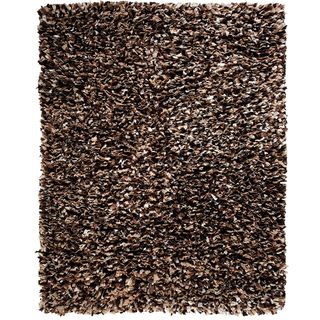 Modern Speckled Brown Paper Shag Rug (8' x 10') 7x9   10x14 Rugs