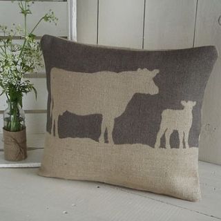 ' cow and calf ' cushion by rustic country crafts