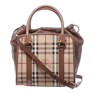 Burberry 'Dinton' Small Beige and Camel Haymarket Tote Burberry Designer Handbags