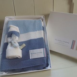 lambswool blanket and hat by the stripy company