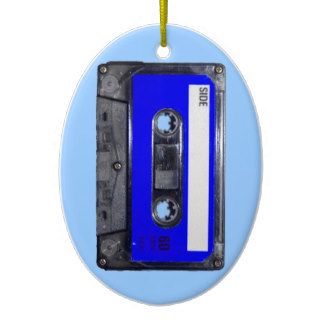Vintage 80's Blue Label Cassette Christmas Tree Ornament