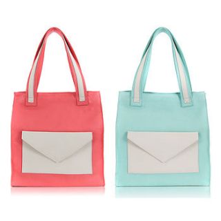 pastel leather brixton tote bag by 7 gates london