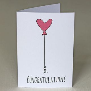 'congratulations' heart balloon card by angela chick