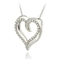 DB Designs Sterling Silver Diamond Accent Heart Necklace DB Designs Diamond Necklaces