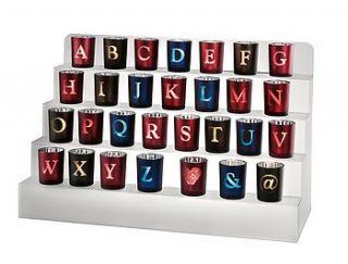 personalised glass alphabet votives by the letteroom