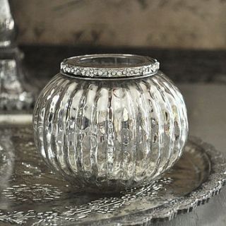 jewelled silver globe tealight holder by primrose & plum