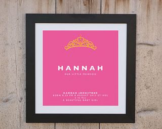 personalised 'new baby girl' print by loveday designs