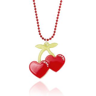 cherry hearts necklace by anna lou of london