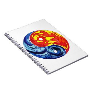 Fire and Ice Yin Yang Spiral Notebook
