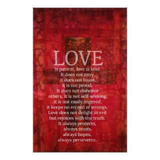 Love Is Patient Love Is Kind Bible Verse Stationery