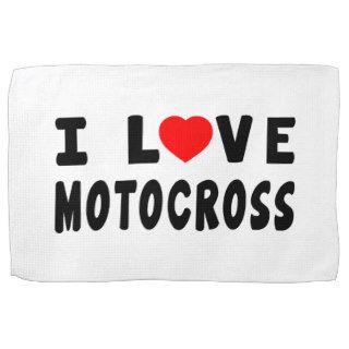 I Love Motocross Kitchen Towels