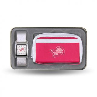 NFL Women's Team Logo Watch and Wristlet Combo Gift Set   Lions