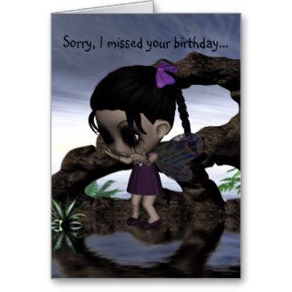 Cute Fun Gothic Fairy Happy Birthday Cards