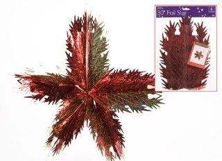 30" Hngende Folie Rot/Goldener Stern Dekoration Weihnachts Dekoration (PM7) Küche & Haushalt