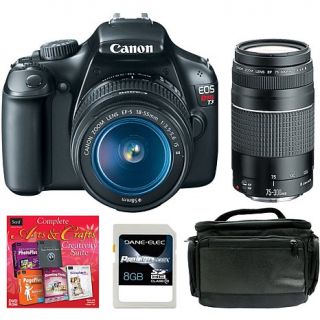 EOS Rebel T3 12.2MP DSLR Camera with 2 Lenses, Bag, 8GB Card and Creativity Sui