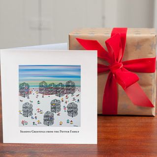 personalised 'winter sports christmas card' by honey tree publishing