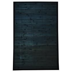 Asian Hand woven Blue Bamboo Rug (2' x 3') Accent Rugs