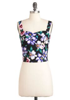 Blossoms on the Lawn Top  Mod Retro Vintage Short Sleeve Shirts