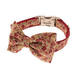 vintage garden bow tie dog collar by mrs bow tie