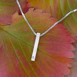 diamond silver bar necklace by lilia nash jewellery