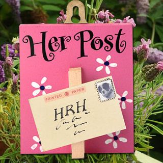 rather retro 'her post' peg by angelic hen