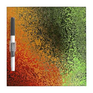 Glass Art with Red Green and Orange Dry Erase Whiteboard