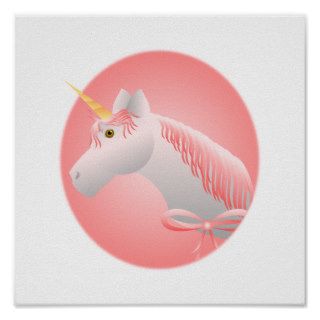 Pretty Pink Unicorn Poster