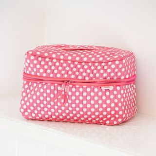 watermelon spotty dotty vanity washbag by caro london