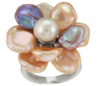 Honora Cultured Pearl 9.0mm Petal Keshi Flower Sterling Ring —