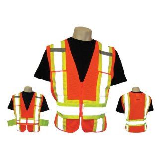 Global Glove GLO 005ADJ FrogWear Class 2 Mesh Safety Vest with 3M Scotchlite Reflective and Side Adjustment, Fits 2X Large to 4X Large (Case of 50)