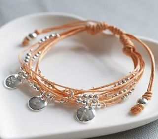 personalised friendship bracelet in orange by lily belle