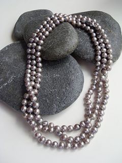 grey freshwater pearl necklace by joey rose