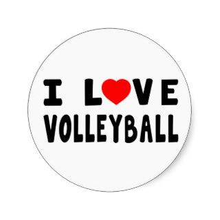 I Love Volleyball Stickers