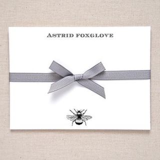 personalised honey bee correspondence cards by fraser & parsley