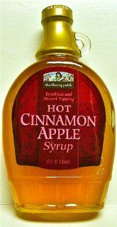 Hot Cinnamon Apple Syrup (Contains SUGAR) 12 oz Bottle, Blackberry Patch  Maple Syrups  Grocery & Gourmet Food