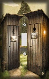 His and Hers Outhouse Decorative Switchplate Cover   Outhouse Bathroom Decor  