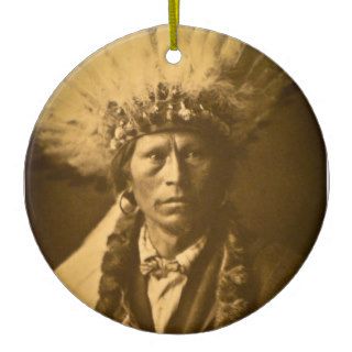 Apache Indian Chief Garfield Jicarilla Vintage Christmas Ornament