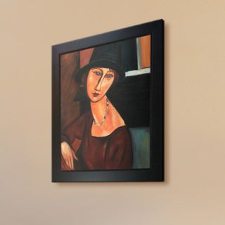 Tori Home Jeanne Hebuterne with Hat and Necklace by Modigliani Framed