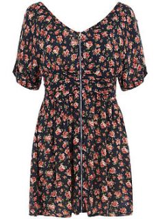 floral zip shift dress by jolie moi