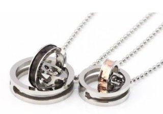 His or Hers Matching Set Titanium Couple Pendant Necklace Korean Love Style in a Gift Box  NK209 (Hers) Jewelry