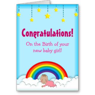 Congratulations Baby Girl rainbow card