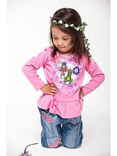 Little Punk Girl`s fairy princess sticker t shirt Pink