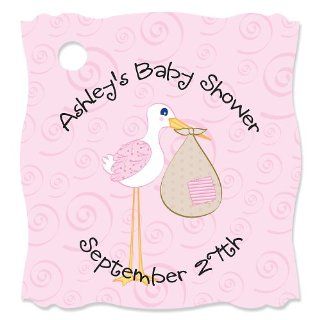 Stork Baby Girl   Personalized Baby Shower Tags   20 ct Toys & Games