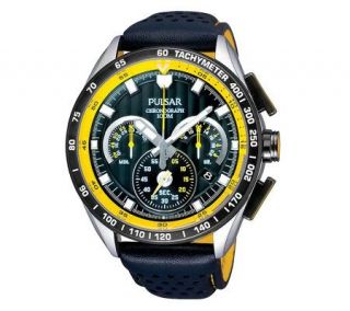 Pulsar Mens Chronograph Watch with Black Dial —